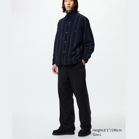 UNIQLO and NEEDLES. NEW FW25 Oversized Purple Striped Cardigan. - Picture 4 of 7